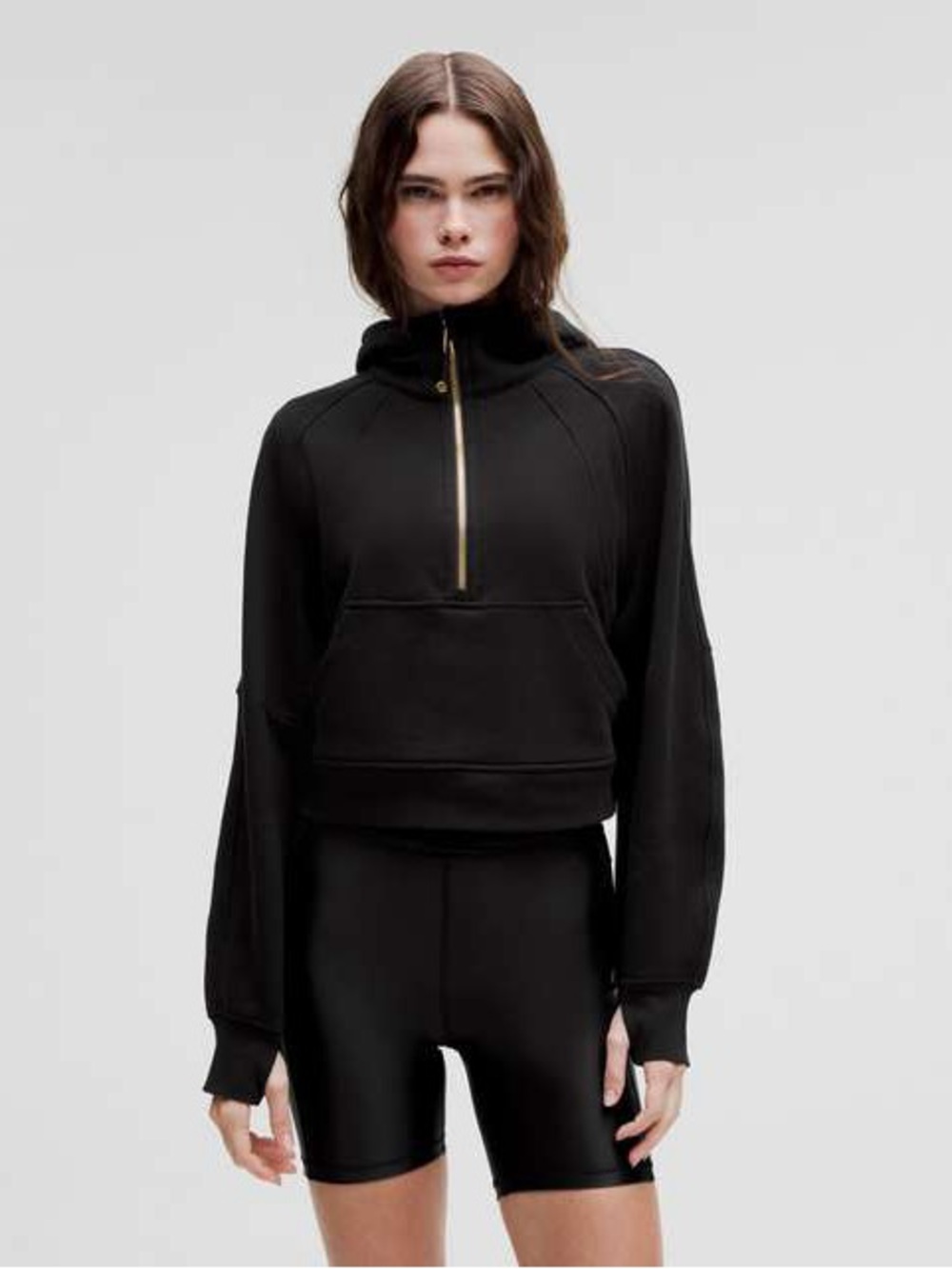 lululemon Scuba Oversized Half-Zip Hoodie Black Gold Size XS/S